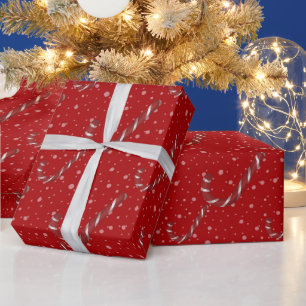 Papier Cadeau Canneberges rouges personnalisées Joyeux Noël sur