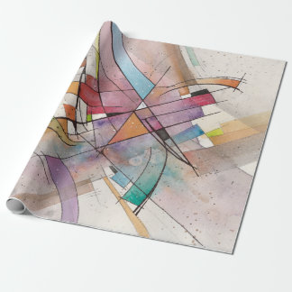 Papier Cadeau CANTATA en TON PASTEL Majeur Art Abstrait Aquarell