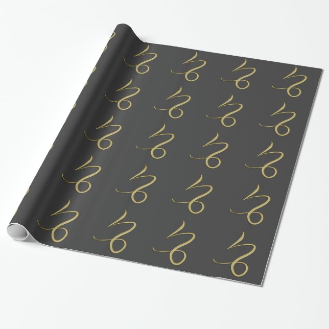 Papier Cadeau capricorne - or (Déroulé)