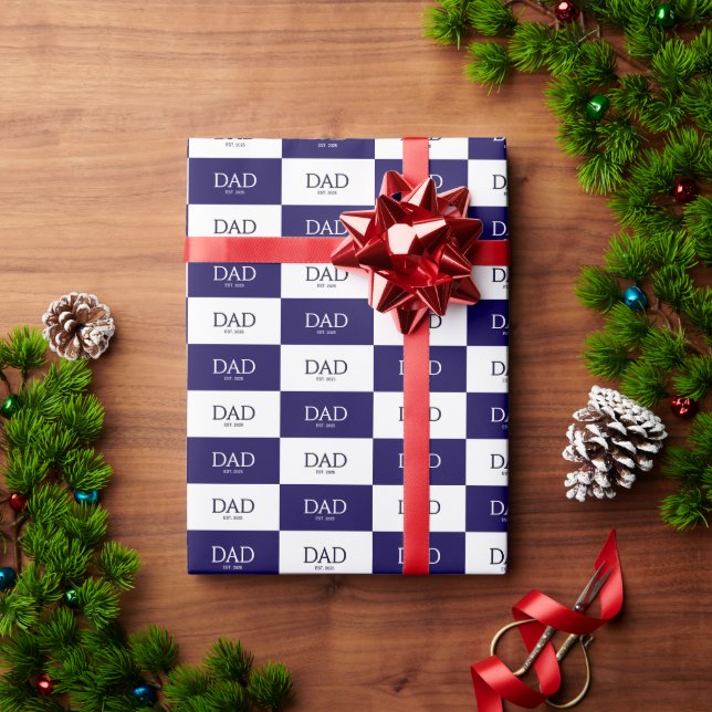 Papier Cadeau Capsule Classique Fête des Pères Papa Établi  (Cadeau de vacances)