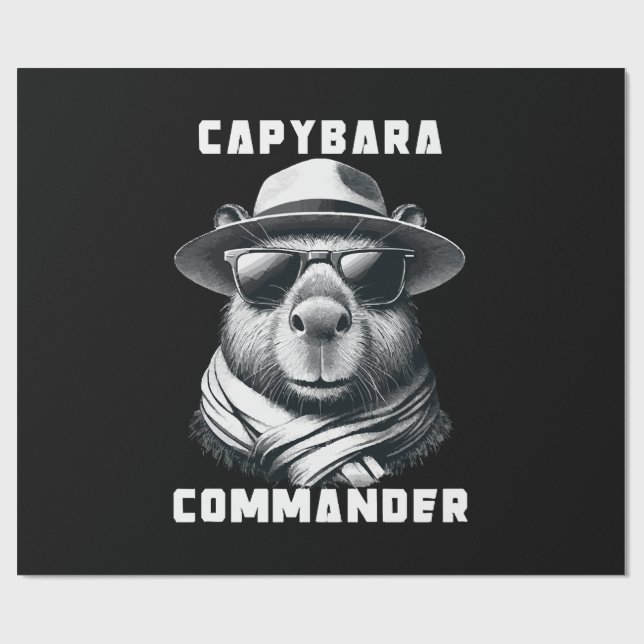 Papier Cadeau Capybara avec lunettes de soleil Capy Commander (Plat)