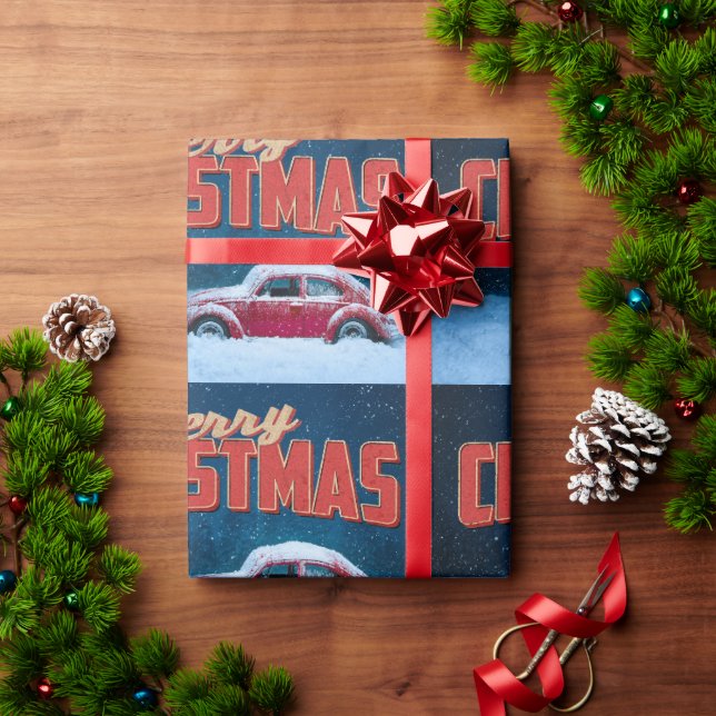 Papier Cadeau Car Christmas (Cadeau de vacances)