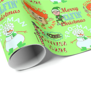 Papier Cadeau Caractères drôles de calembour de bande dessiné