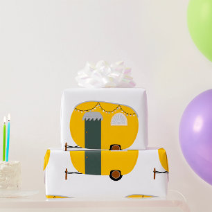 Papier Cadeau Caravane jaune mignonne