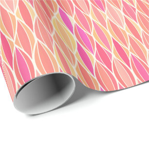 Papier Cadeau Carbone du milieu du siècle Impression - rose, co