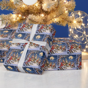 Papier Cadeau Cardinal de Noël et Chœur de l'Arbre d'Hiver