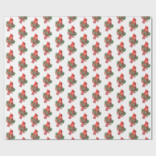 Papier Cadeau Cardinal et Holly Christmas Wrapper Paper