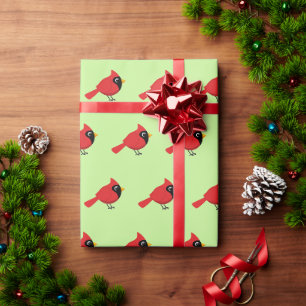 Papier Cadeau Cardinal Rouge Cardinal Cardinal aux Fleurs