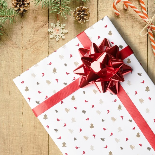 Papier Cadeau Cardinal rouge oiseau Noël (Créateur téléchargé)