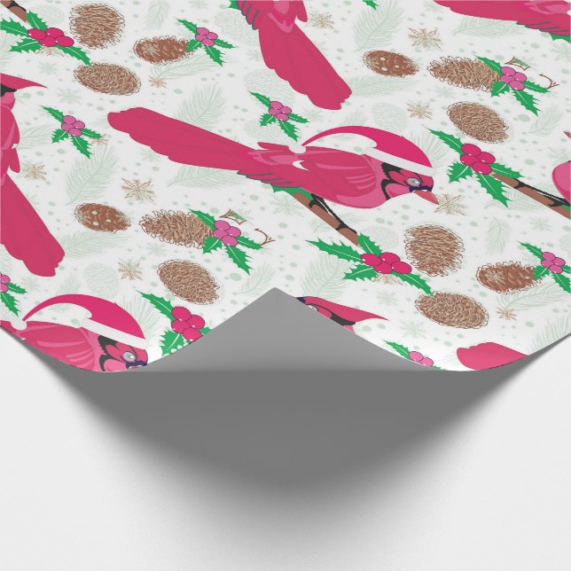 Papier Cadeau Cardinal Rouge père Noël (Coin)