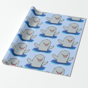 Papier Cadeau Caricature adorable de marsouin