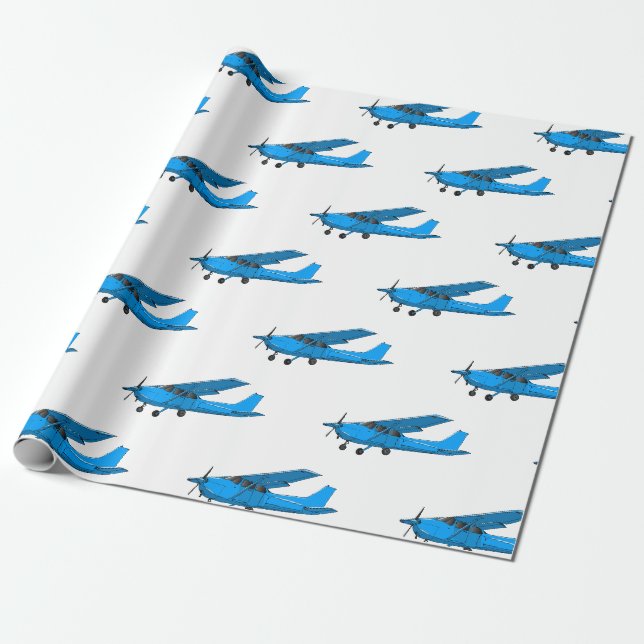 Papier Cadeau Caricature d'avion à voilure fixe (Déroulé)
