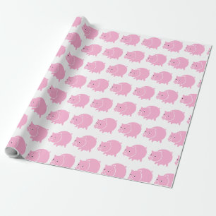 Papier Cadeau Caricature de porc pour animaux de ferme de porc