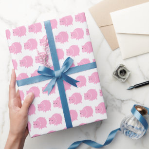 Papier Cadeau Caricature de porc pour animaux de ferme de porc