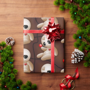 Papier Cadeau Caricature de poupée vaudou en amour