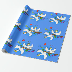 Papier Cadeau Caricature d'oiseaux de cockatoo amusante