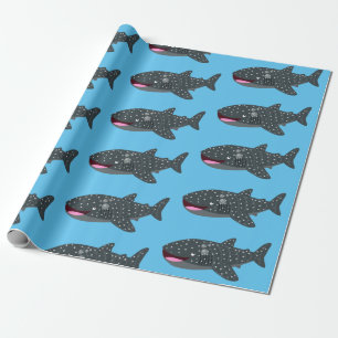 Papier Cadeau Caricature joli requin baleine joyeux