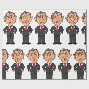 Papier Cadeau Caricature politique amusante de George W Bush