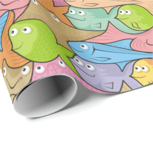 Papier Cadeau Caricature sur les poissons
