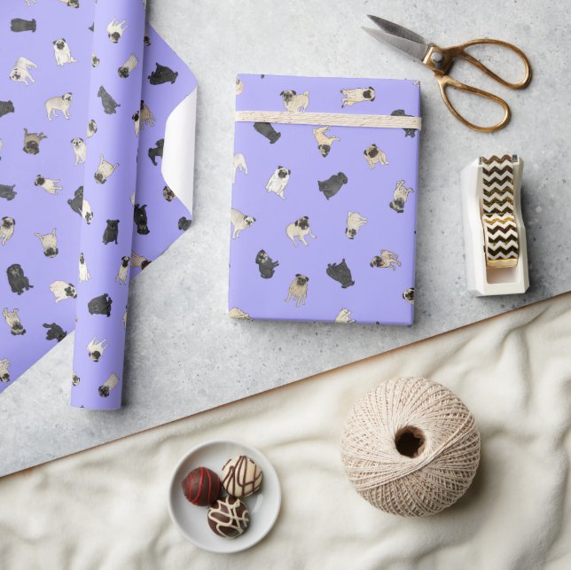 Papier Cadeau Carlin Confetti - rouleau violet (Artisanat)