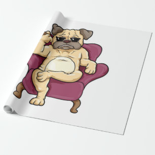 Papier Cadeau Carlin Fumer le cigare  Chien de Carlin vraiment C