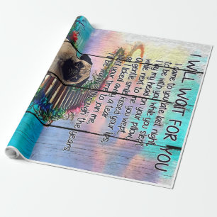 Papier Cadeau Carlin Je Vais T'Attendre, Don Carlin Lover, Chien