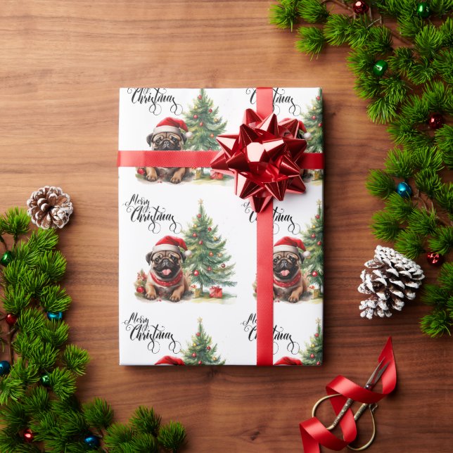 Papier Cadeau Carlin Noël Thème (Cadeau de vacances)
