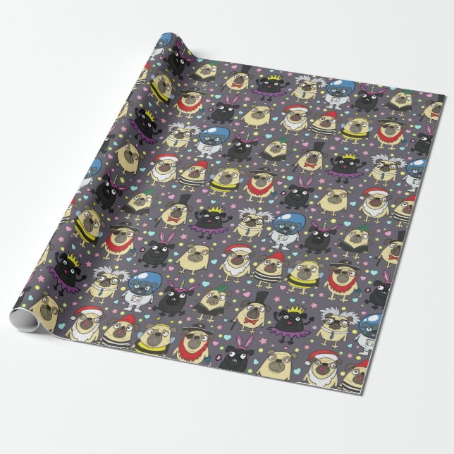 Papier Cadeau Carlins En Costumes (Déroulé)
