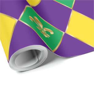 Papier Cadeau Carnaval de Mardi Gras Rhombus géométrique Fleur