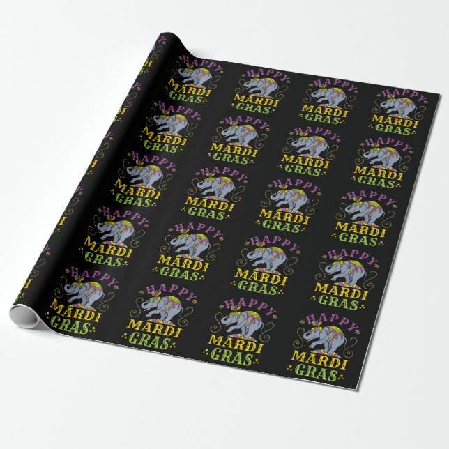 Papier Cadeau Carnaval des éléphants de Mardi Gras (Déroulé)