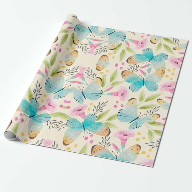 Papier Cadeau Carnet de l'analyseur de papillons Whimsical (Déroulé)