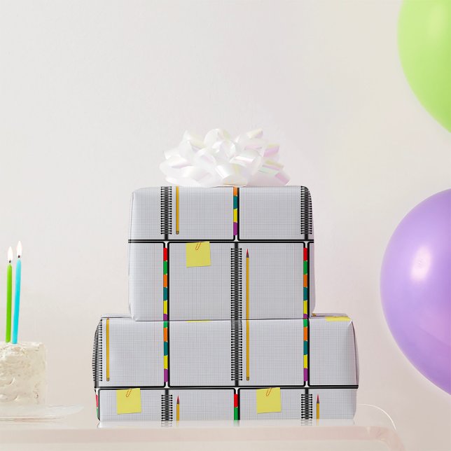 Papier Cadeau Carnet Ouvert Et Crayon (Créateur téléchargé)