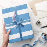 Papier Cadeau Carolina Bleu Blanc Classique Horizontal<br><div class="desc">Carolina Bleu et Blanc Classic Papier d'enveloppement horizontal à rayures</div>