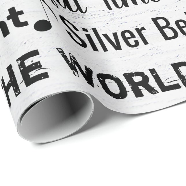 Papier Cadeau Carols De Noël Sur Papier D'Enveloppement En Bois (Coin rond)