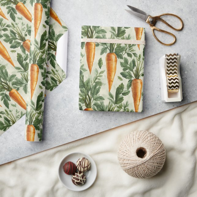 Papier Cadeau Carotte Motif Spring Jardin Découpage (Artisanat)