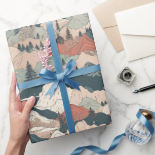 Papier Cadeau Carpeaux de Koi Japonais Motif Sakura