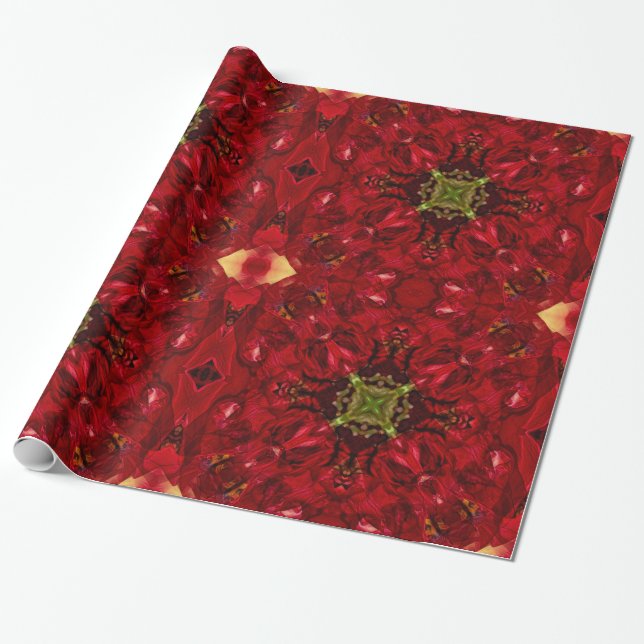 Papier Cadeau Carré de la Tulipe rouge (Déroulé)