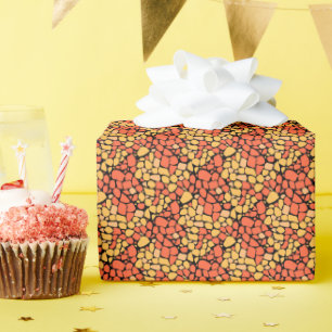 Papier Cadeau Carreau de mosaïque à motif abstrait jaune orange