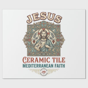 Papier Cadeau Carreau en céramique Jésus Foi méditerranéenne Jés