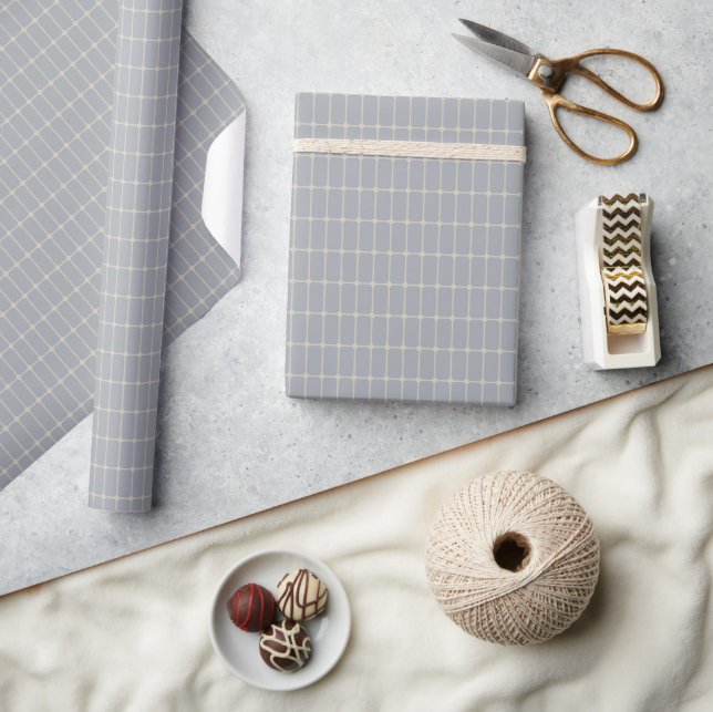 Papier Cadeau Carreau moderne bleu (Artisanat)