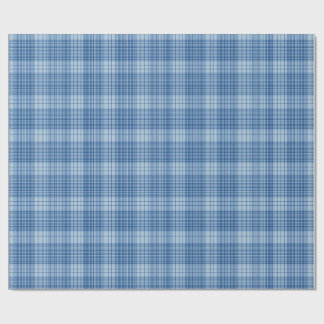 Papier Cadeau Carreaux Bleu Denim Classique