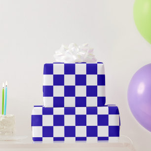 Papier Cadeau Carreaux bleu profond