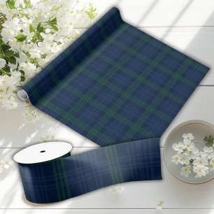 Papier Cadeau Carreaux Bleus et Verts Prépa Posh Chic