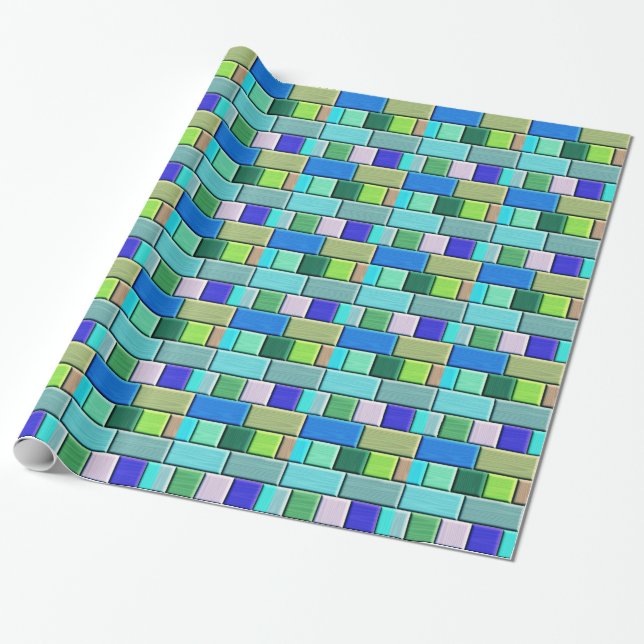 Papier Cadeau Carreaux Bleus Shappire (Déroulé)
