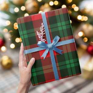 Papier Cadeau Carreaux de Buffalo à carreaux rouges et verts Noë
