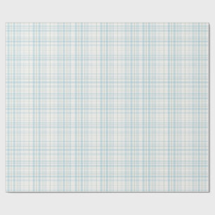 Papier Cadeau Carreaux de lin bleu pastel doux