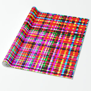 Papier Cadeau Carreaux écossais Tartan Chic Moderne Écarlate