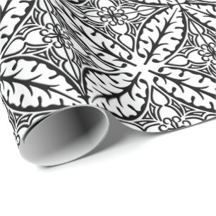 Papier Cadeau Carreaux marocains - blanc et noir