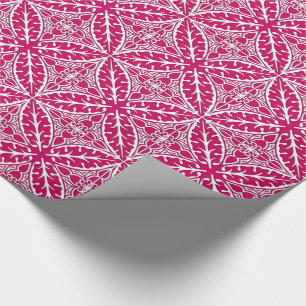 Papier Cadeau Carreaux marocains - magenta et blanc