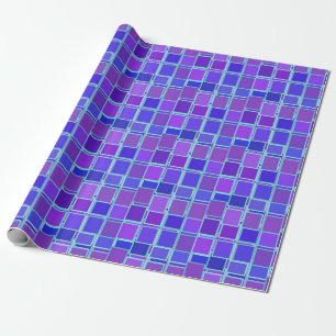 Papier Cadeau Carreaux Mosaïque Violets Motif de Carrelage